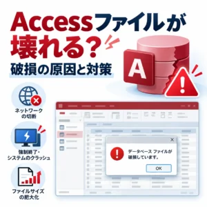 Accessファイルが壊れる原因は？データベース破損を防ぐための対策を解説
